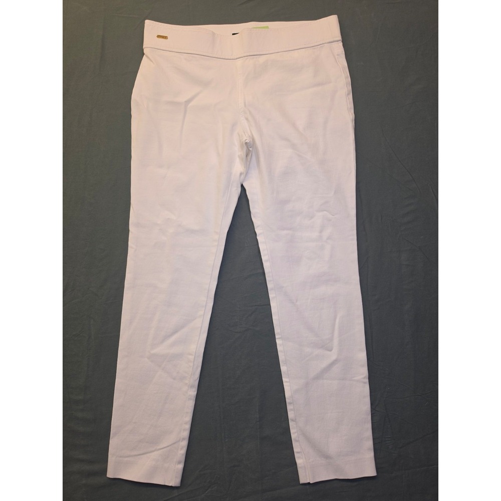 Lauren Ralph Lauren Womens 10P White Pull On Pants Petite Elastic Waist